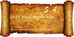Stánicz Antónia névjegykártya